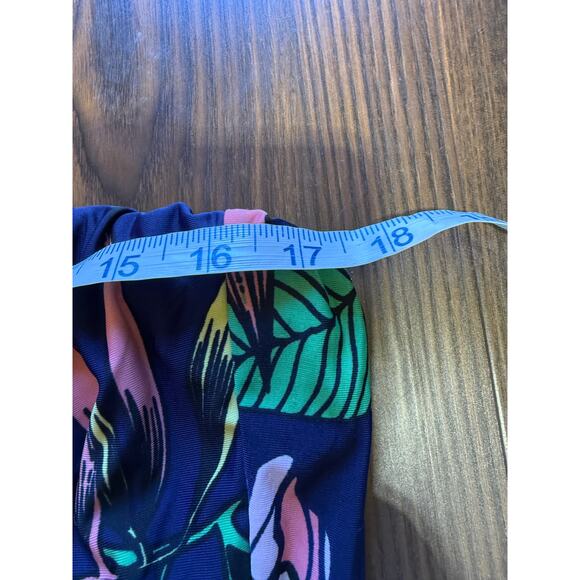 Beach Break Strapless Tropical Print Wide Leg Jumpsuit & Bolero Sweater Size XL - Picture 10 of 14